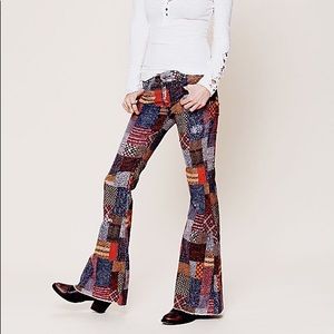 Free People Patchwork Flares